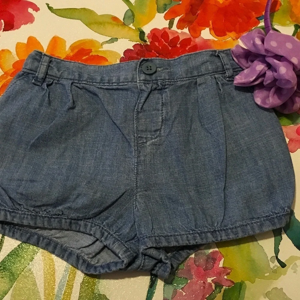 Baby gap  floral top& blue shorts set girls size 5 GUC..